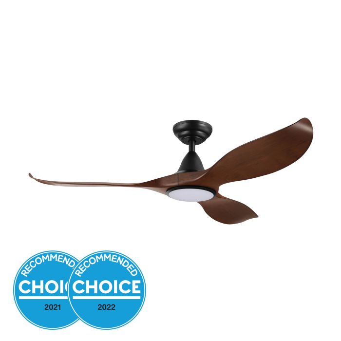 52" Noosa DC Ceiling With Light Fan-Dark Natural Timber