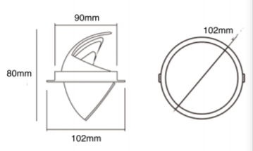 3A 10W Adjustable Downlight(Black)