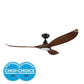 60" Noosa DC Ceiling Fan With Light-Dark Natural Timber
