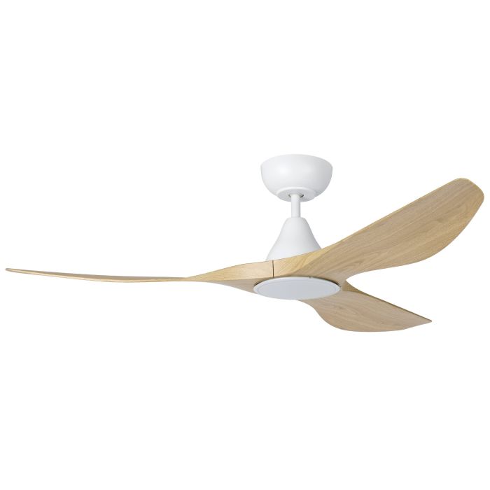 Surf 52 DC Ceiling Fan With LED Light-Oak/White