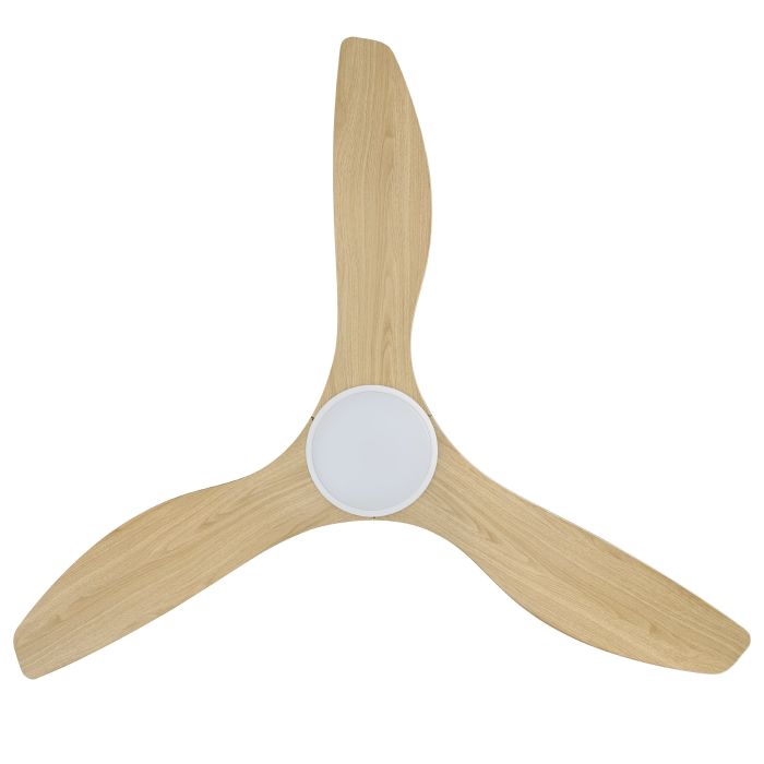 Surf 52 DC Ceiling Fan With LED Light-Oak/White