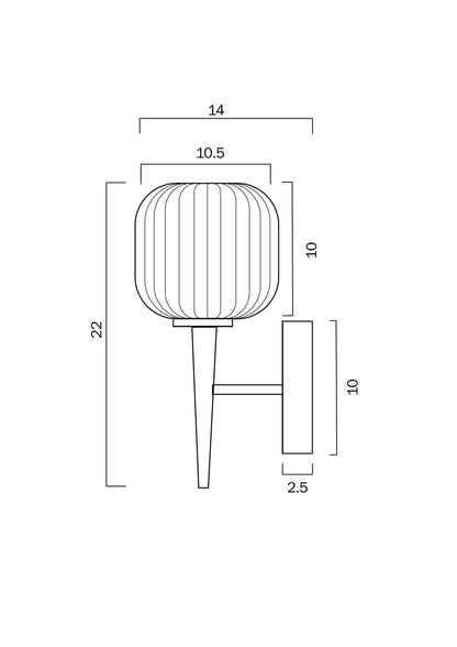 BOBO 1 WALL LIGHT(Black Smoke)