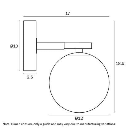 Felton 1 Light Wall Light Black(Frost Tear)