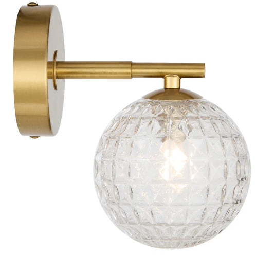 Felton 1 Light Wall Light Antique Gold(Clear Prism)