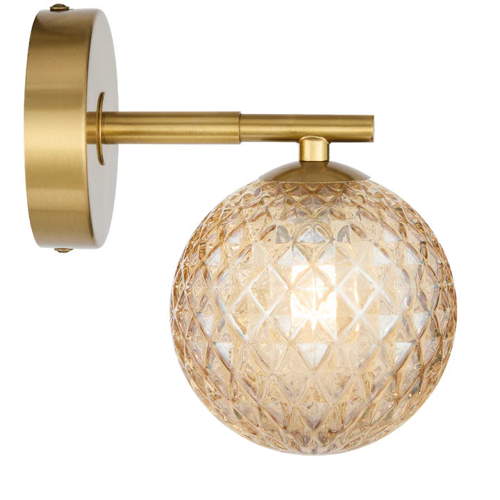 Felton 1 Light Wall Light Antique Gold(Amber Tear)