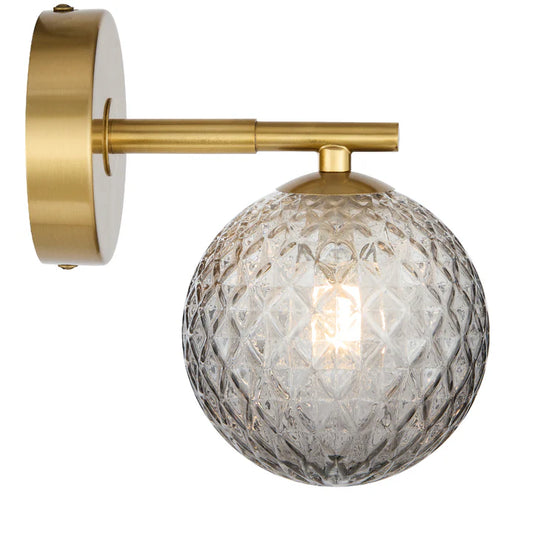 Felton 1 Light Wall Light Antique Gold(Smoke Tear)