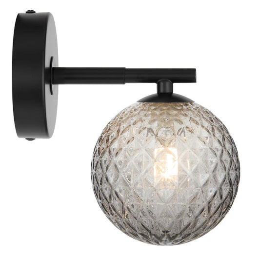 Felton 1 Light Wall Light Black(Smoke Tear)