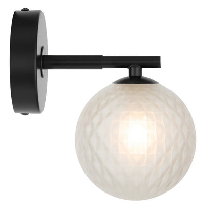 Felton 1 Light Wall Light Black(Frost Tear)