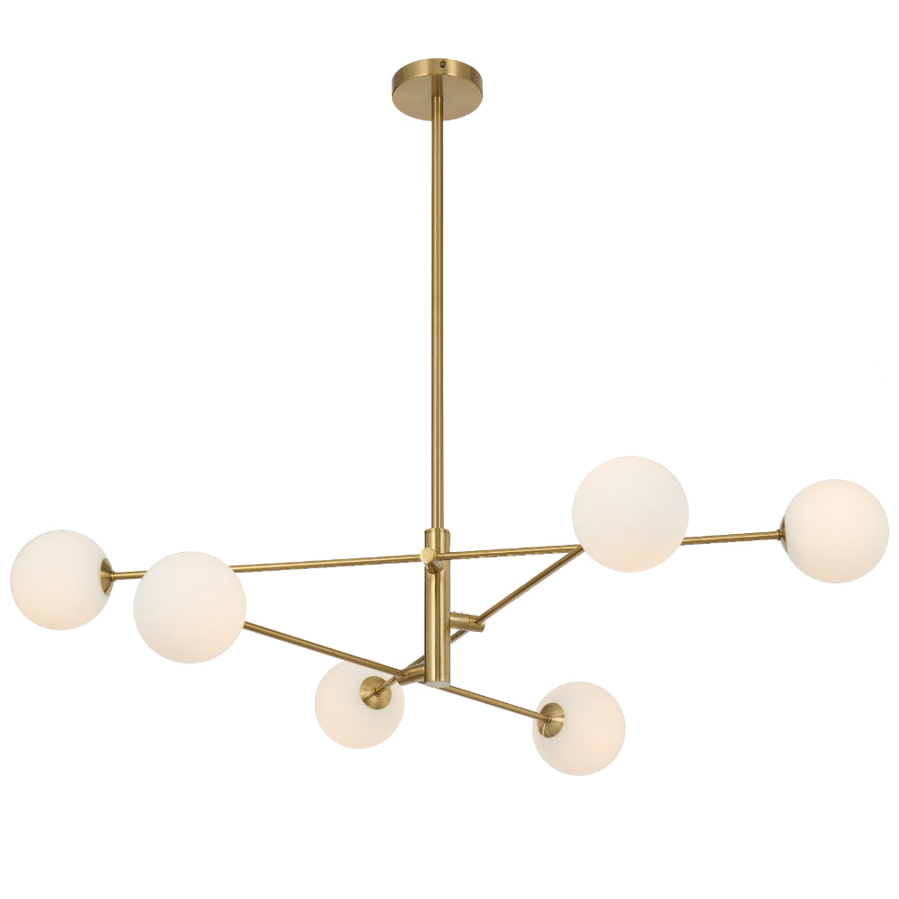 Gaston 6 Light Pendant Antique Gold(Opal Matt)