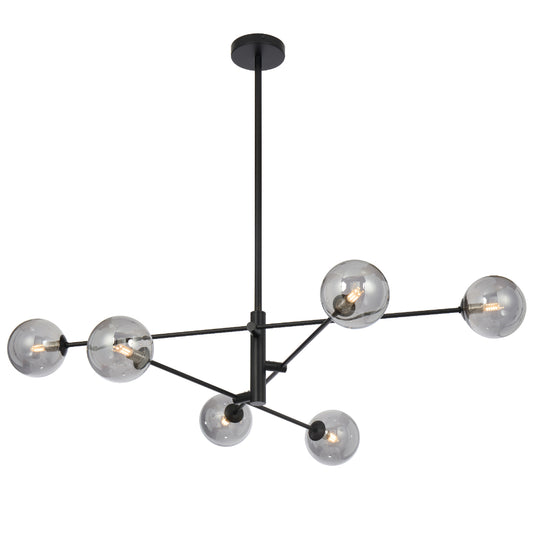 Gaston 6 Light Pendant Black(Smoke)