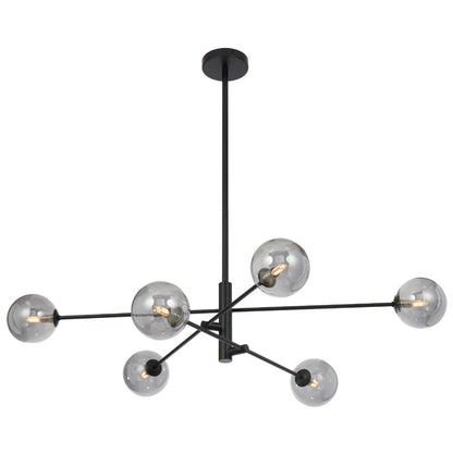 Gaston 6 Light Pendant Black(Smoke)