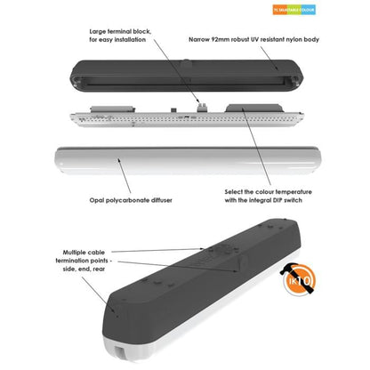 SAL GIBRALTAR SL9722 15W LED Vandal Proof Batten