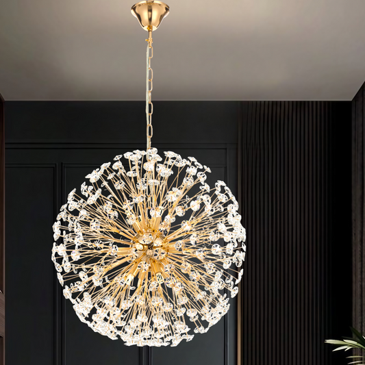 Lerida 12 Light Round Pendant-Gold