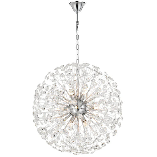 Lerida 12 Light Round Pendant-Chrome