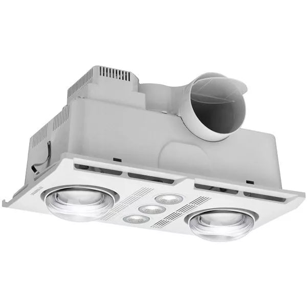 Profile Plus 2 3-in-1 Bathroom Heater with 2 Heat Lamps, Exhaust Fan and GU10 LED Light