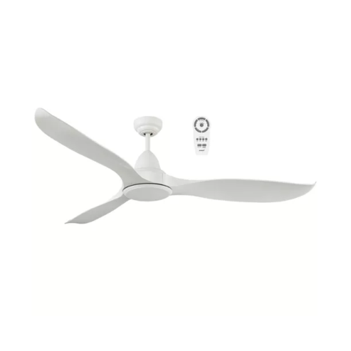 Wave 52″ White Satin DC Ceiling Fan with Light