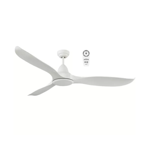 Wave 60″ White Satin DC Ceiling Fan with Light