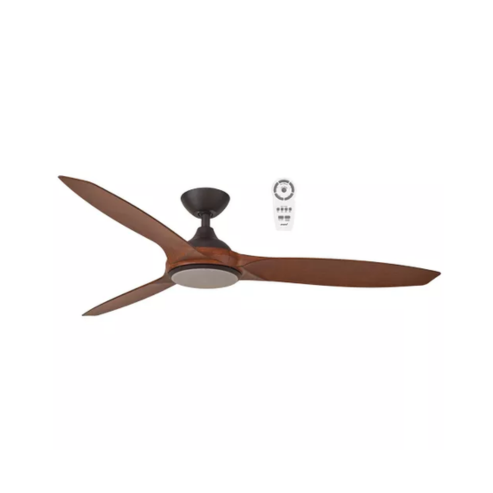 Newport 56″ Old Bronze With Walnut DC Ceiling Fan with Light