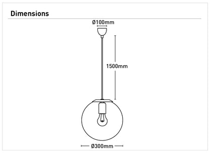 Toledo 30cm 1Lt Pendant Light-Mercator