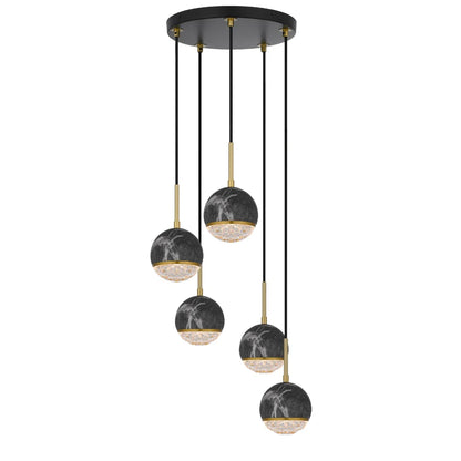 ONETA 5 LIGHTS PENDANT-Black