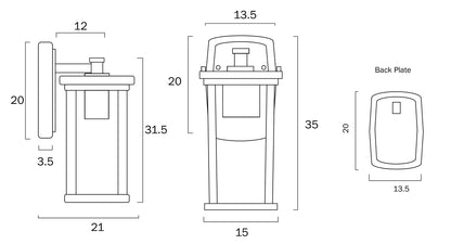 Telbix REESE 180 EXTERIOR WALL LIGHT