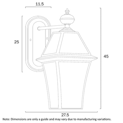 Telbix RYE 27 SOLID BRAS EXTERIOR WALL LIGHT