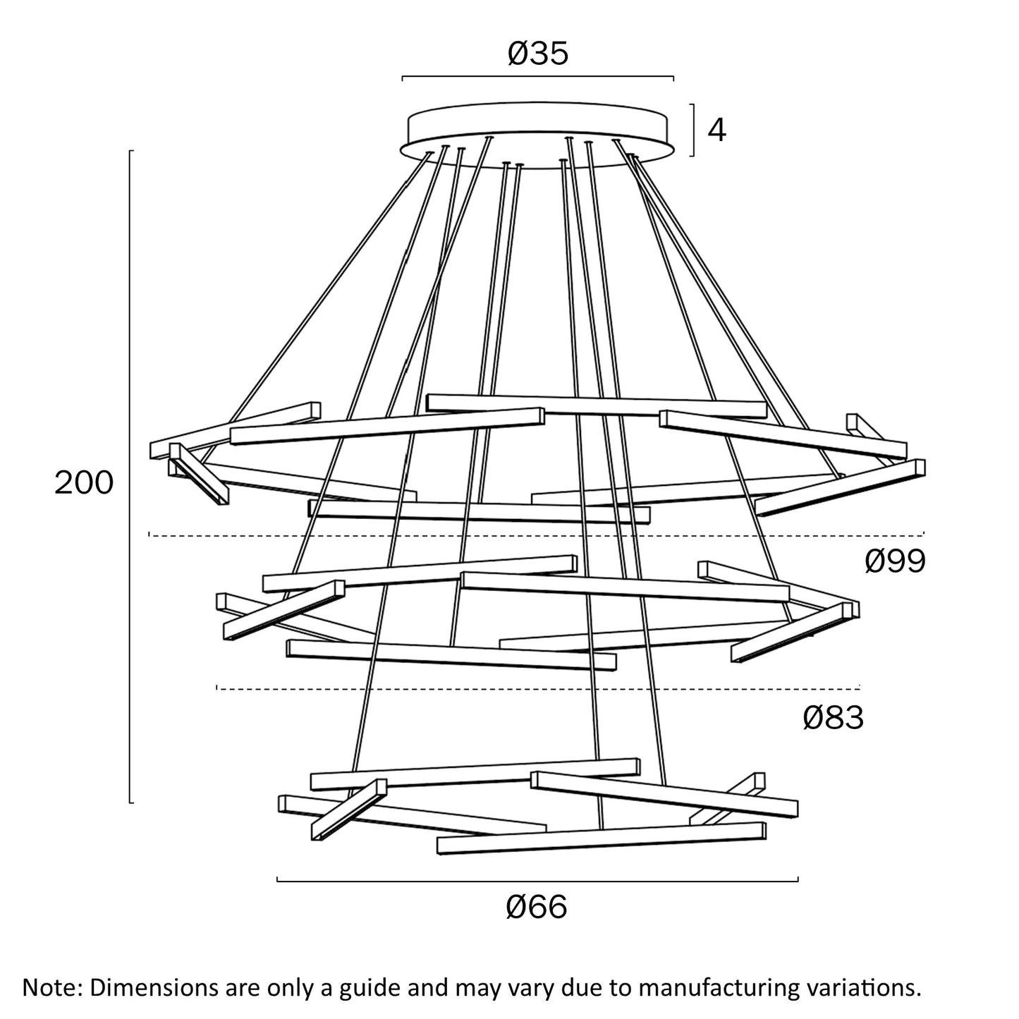 Tarpon 3 Tier Pendant Black