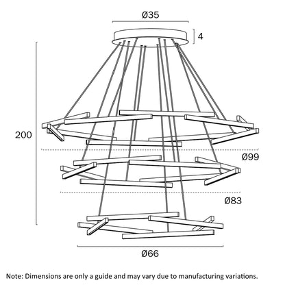 Tarpon 3 Tier Pendant Black