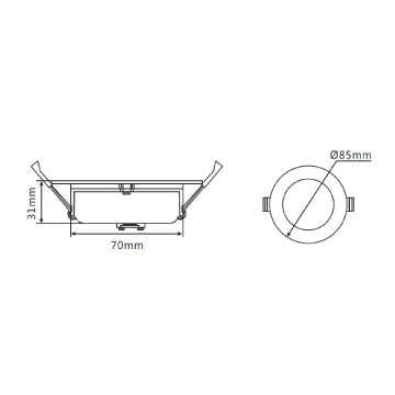 3A 10W 70MM Downlight Tri Colour DL1270(White)