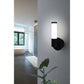 Palmera Metal & Glass LED Wall Light, Single Light, Black