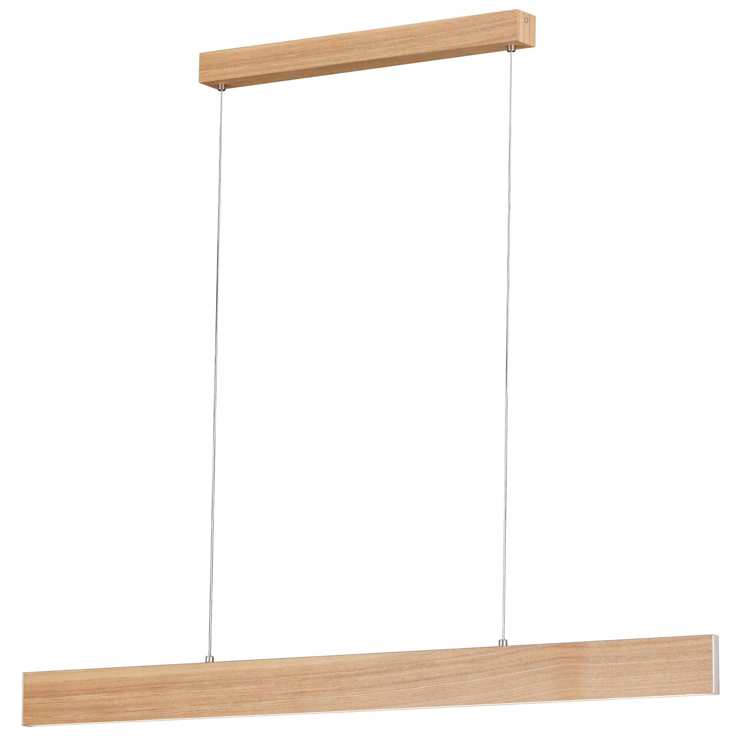 Climene II Metal LED Bar Pendant Light, Small, Oak