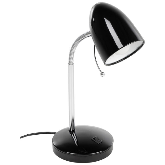 Lara Metal Adjustable Desk Lamp with USB Port, Black