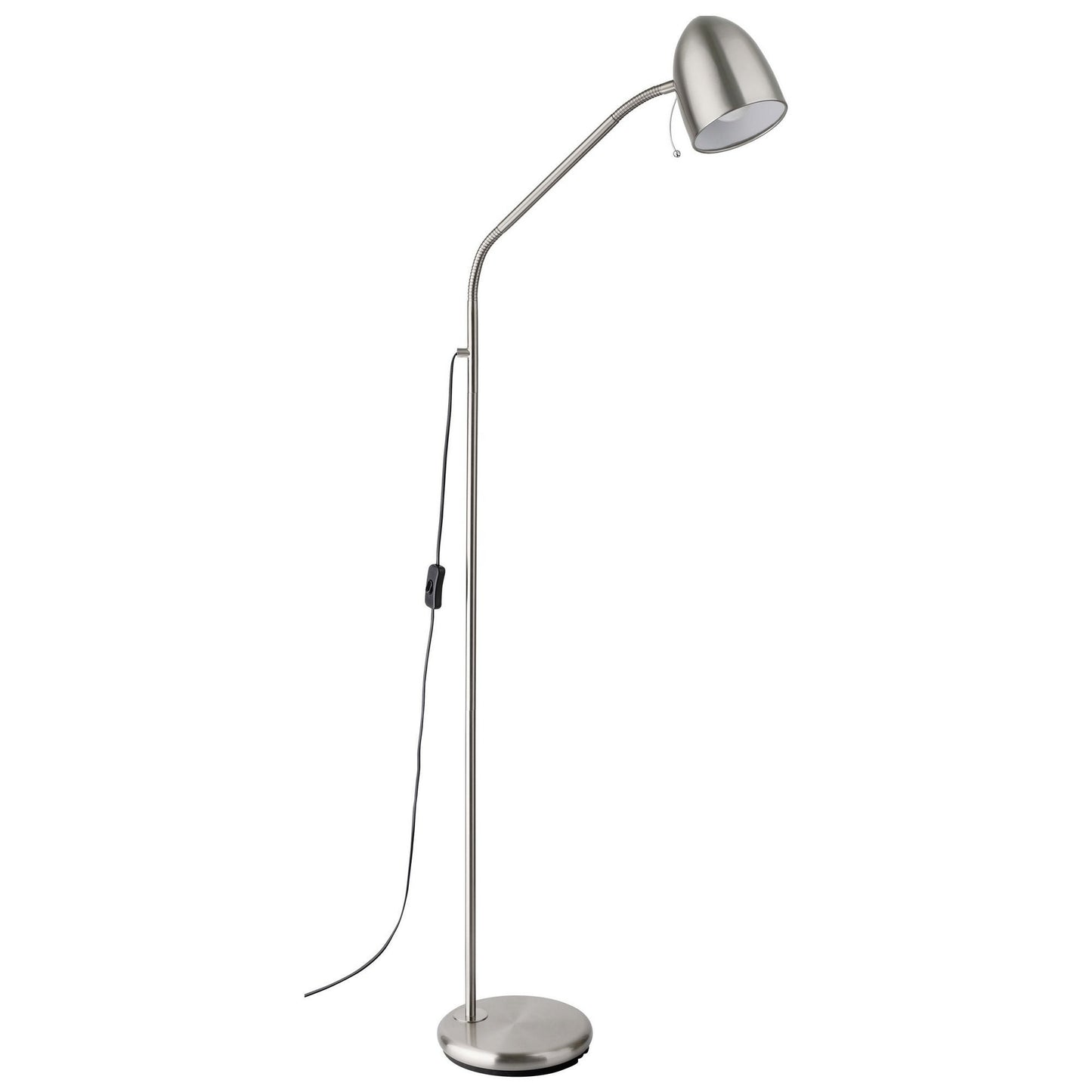 Lara Metal Adjustable Floor Lamp, Satin Nickel