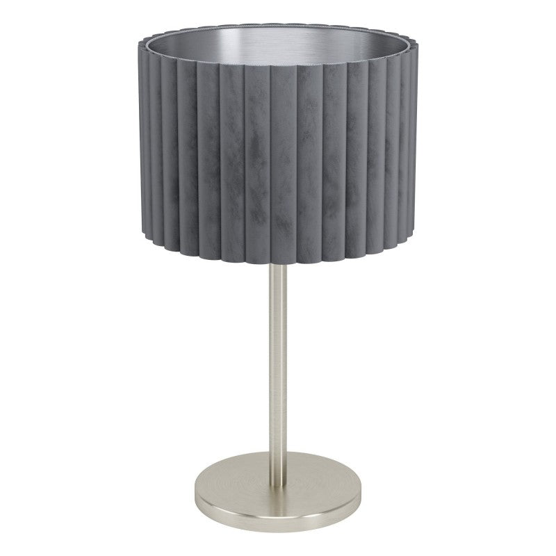 Tamaresco Metal Base Table Lamp, Satin Nickel / Grey