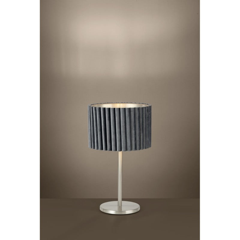 Tamaresco Metal Base Table Lamp, Satin Nickel / Grey