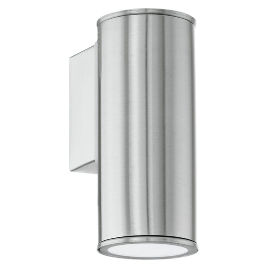 Riga IP44 Metal Outdoor Wall Light, Downward, Stainless Steel