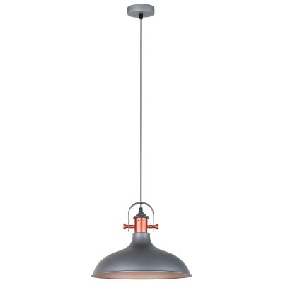 Narvik Iron Pendant Light, Matt Grey