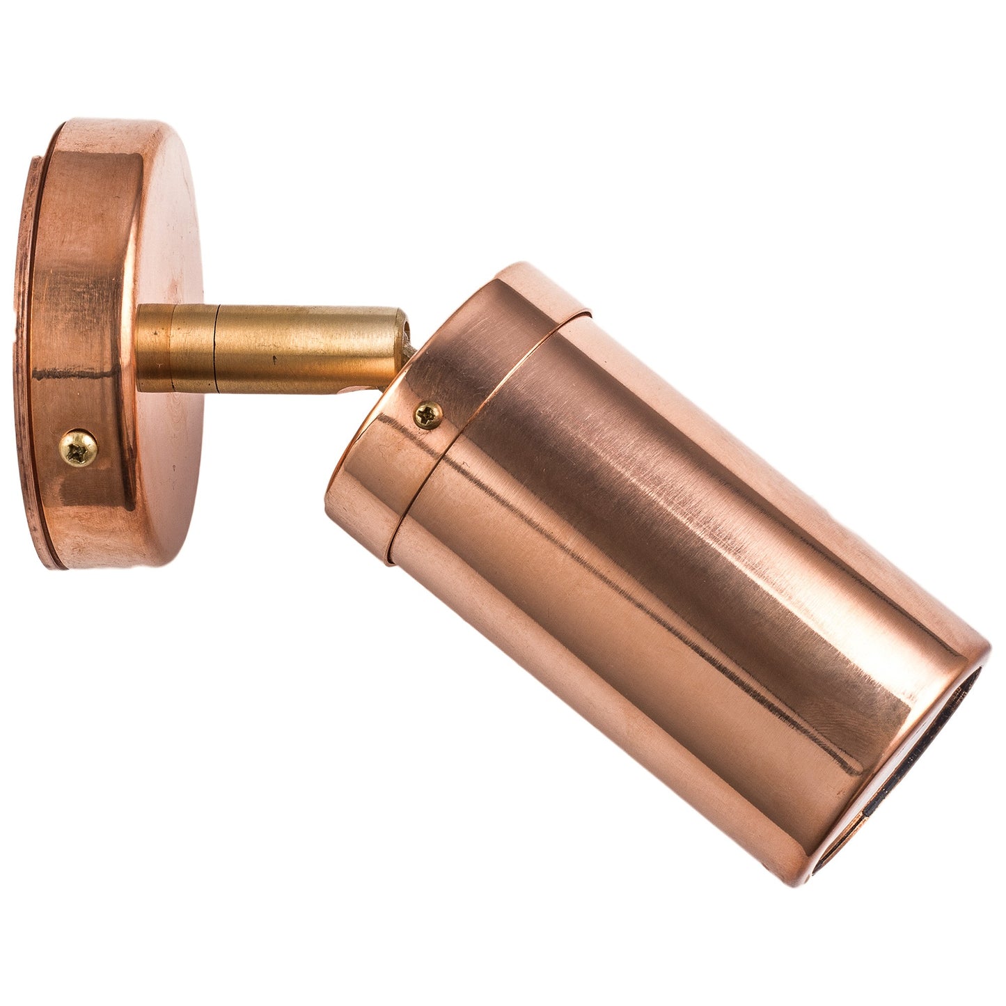 Roslin Economy IP54 Exterior Single Adjustable Wall Light, GU10, Copper with Brass Knuckle