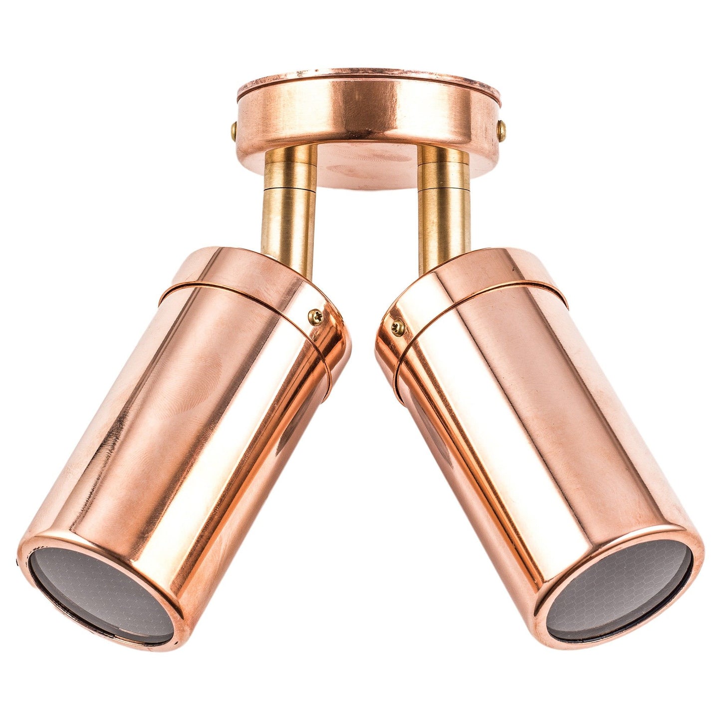 Roslin Economy IP54 Exterior Double Adjustable Wall Light, MR16, Copper with Brass Knuckle